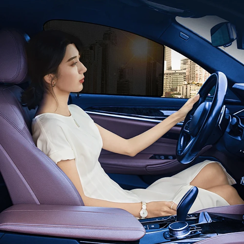 Magnetische schwarze Auto-UV-Schutzfolie mit kleinem Loch, Auto-Persönlichkeits-Sonnenschutz, 10 Magnete, schwarze Seitenfenster-Sonnenschutzabdeckung