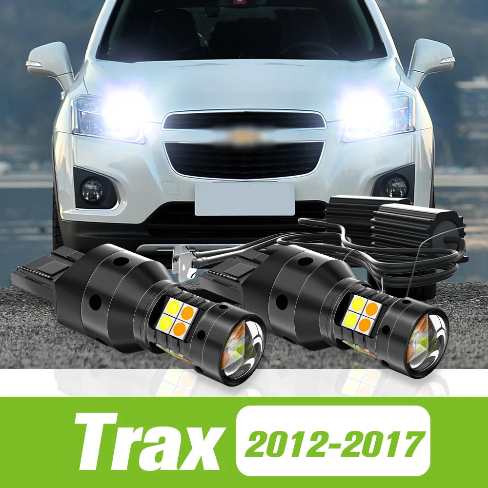 

2pcs For Chevrolet Trax 2012-2017 Dual Mode LED Turn Signal+Daytime Running Light DRL 2013 2014 2015 2016 Accessories