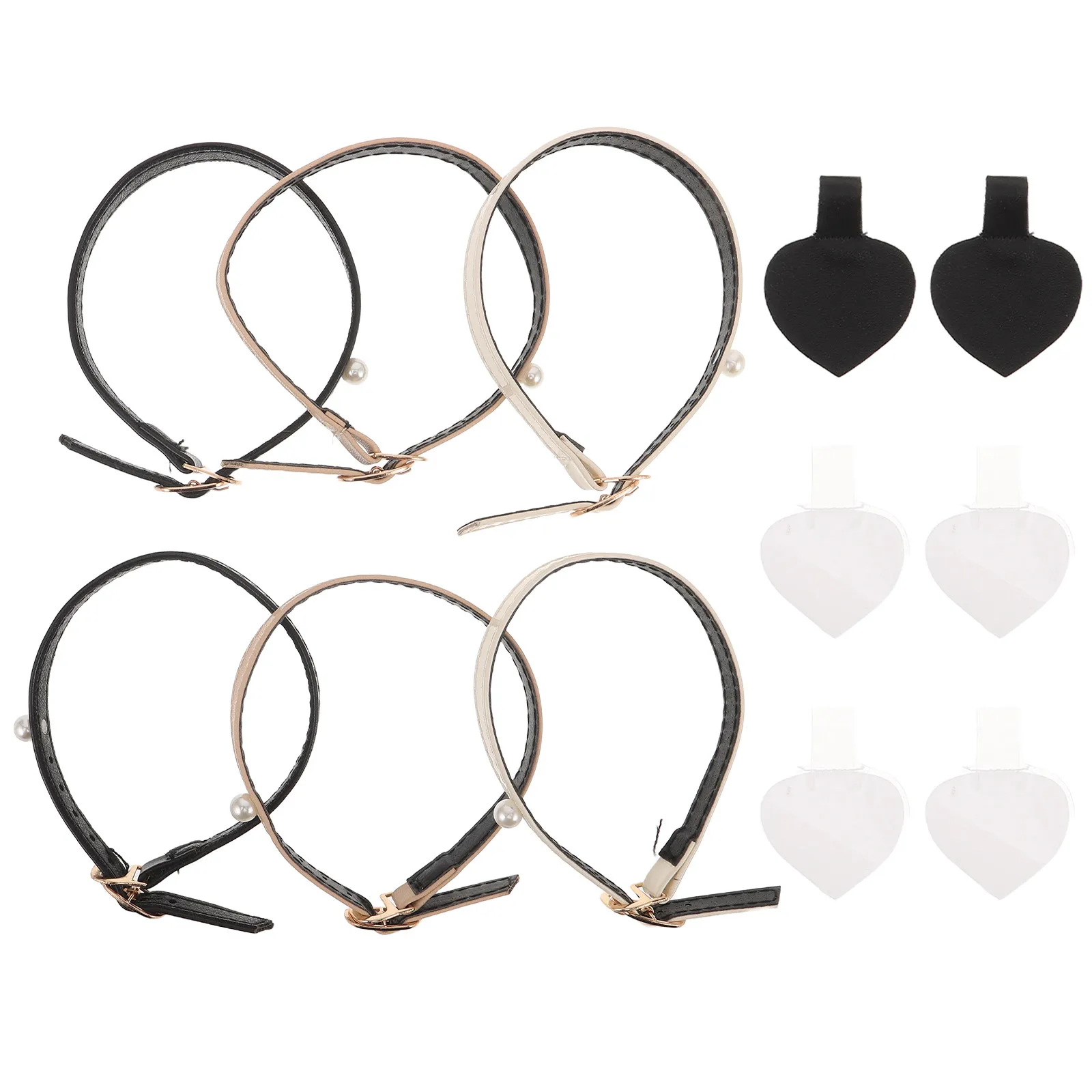 

3Pairs Adjustable High Heels Shoe Straps Detachable PU Ankle Straps Anti-Slip Buckle Strap for Sandals Office Casual