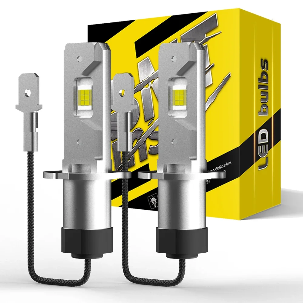 

BMTxm 2pcs 6000LM H3 Led Fog Light Canbus Bulb Car Headlight Wireless For Skoda Superb 1 2 1996-2012 superb MK1 2001-2008 White