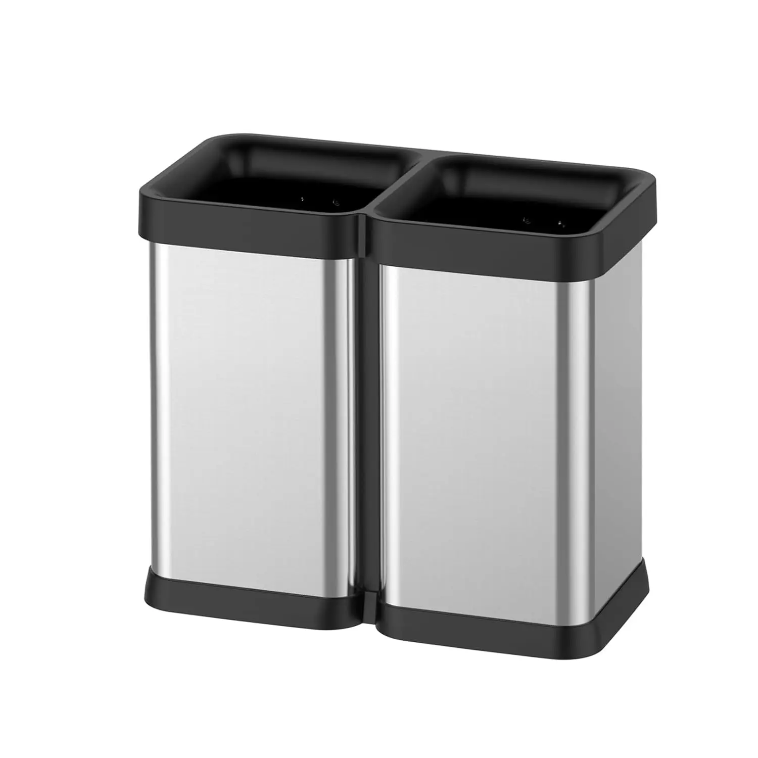 2x6.6 Gallon Dual Trash Can,Dual Compartment Garbage Can for Waste and Recycling,Open Top,Garbage Bin for Kitchen,Office