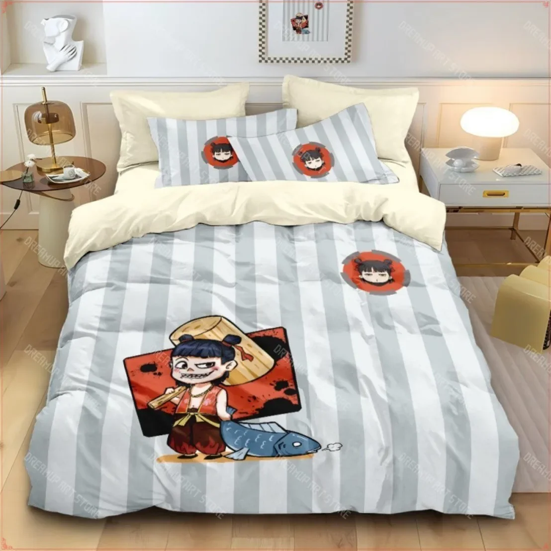 

Ne Zha 2 Bedding Set Gifts for children and teenagers,3D Animation Ne Zha Quilt cover Pillowcase Single Twin Full Queen King Siz