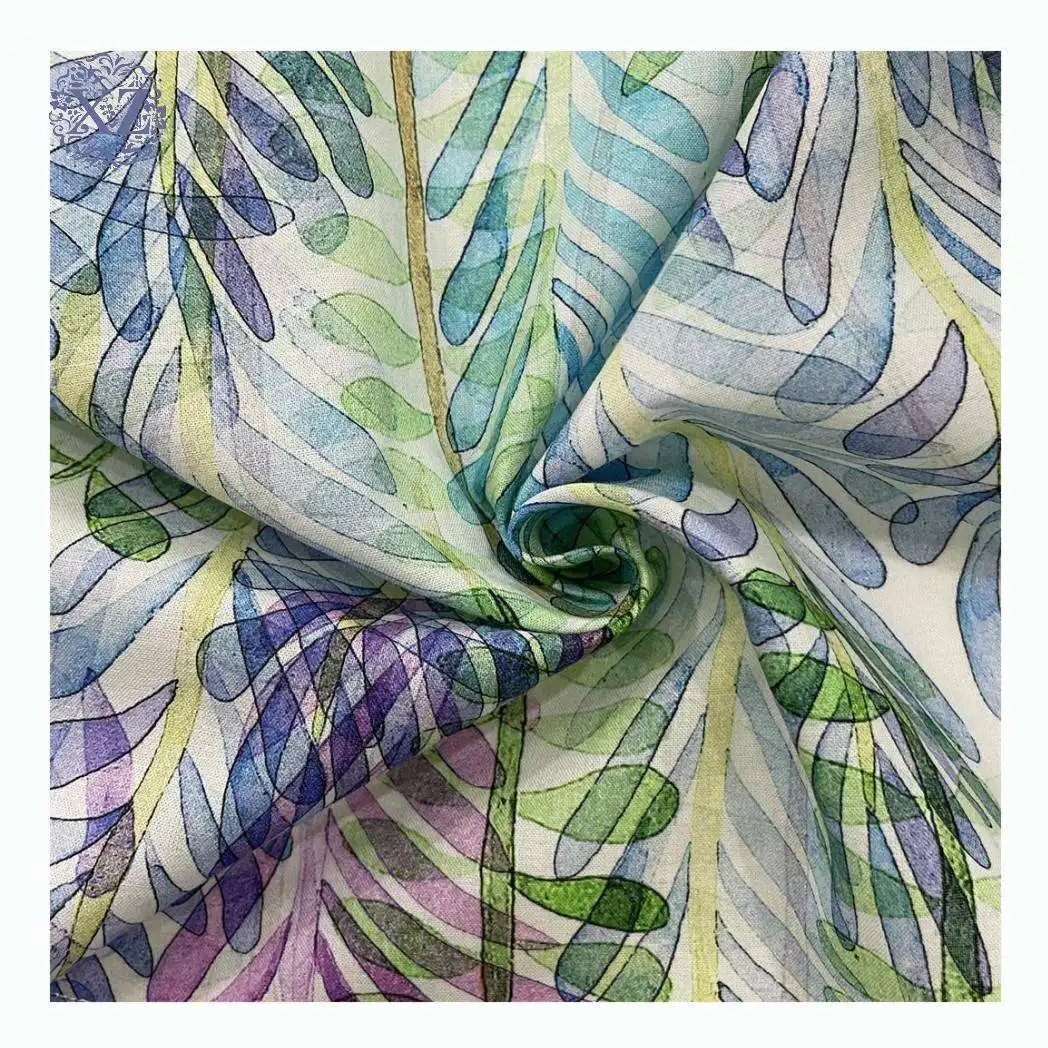 

Hot Sale Fast Delivery Custom Organic Woven Multi Colors Leaf Printed Poplin Fabric 100 Cotton Fabric For Shirts