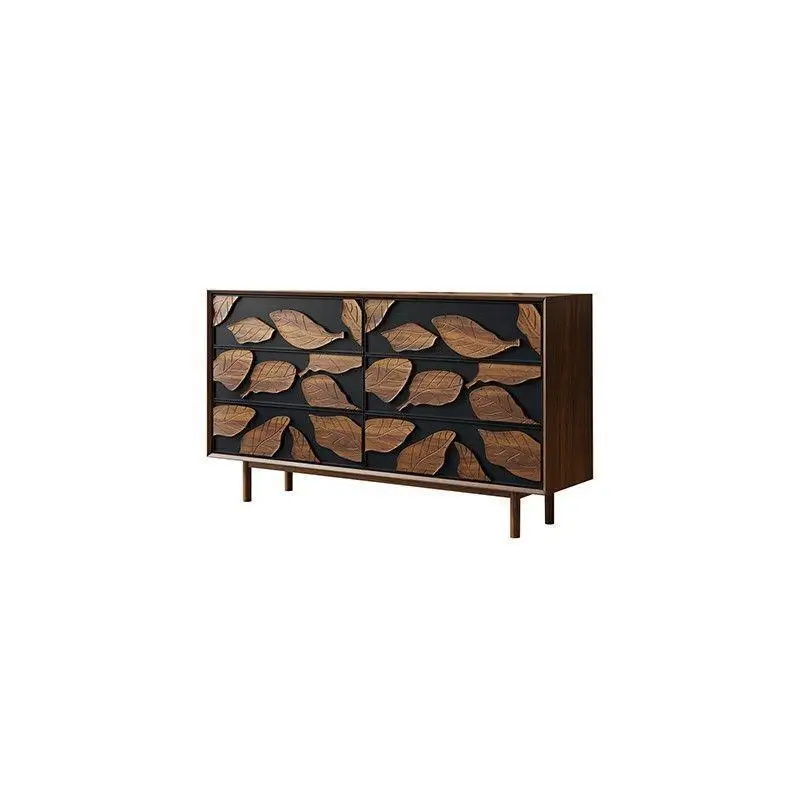 

French six-chest cabinet medieval drawer cabinet simple villa living room side storage cabinet bedroom locker solid wood