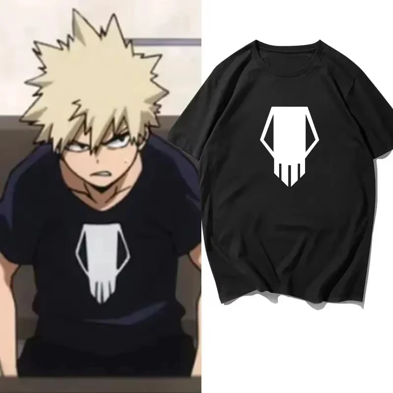 Camiseta de verano con estampado de My Hero Academia Bakugo Katsuki, camiseta informal holgada de alta calidad para hombre y mujer, camiseta de Cosplay