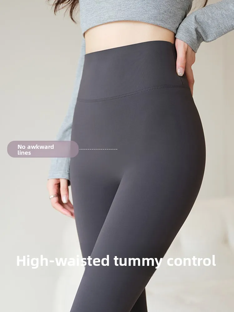 Slimming arkskin Yoga Pants Women's Winter Fce Lined High Waist Nine Points Spor No Slip down Comfortable Leggings