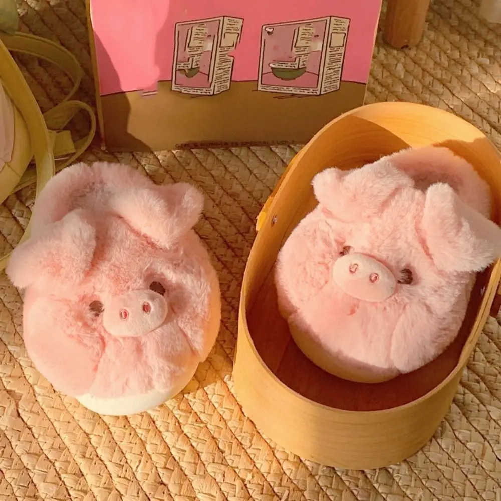 أحذية منزلية ملابس منزلية خنزير نعال قماش رشاقته الكرتون الشتاء نعال تدفئة لطيف سميكة سوليد فروي أحذية قطنية هدايا