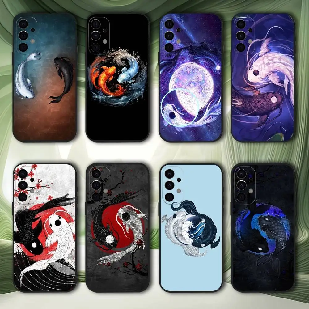 

Koi Fish Yin Yang Art Phone Case For Samsung S25,S24,S21,S22,S23,S30,Ultra,S20,Plus,Fe,Lite,5G Black Cover