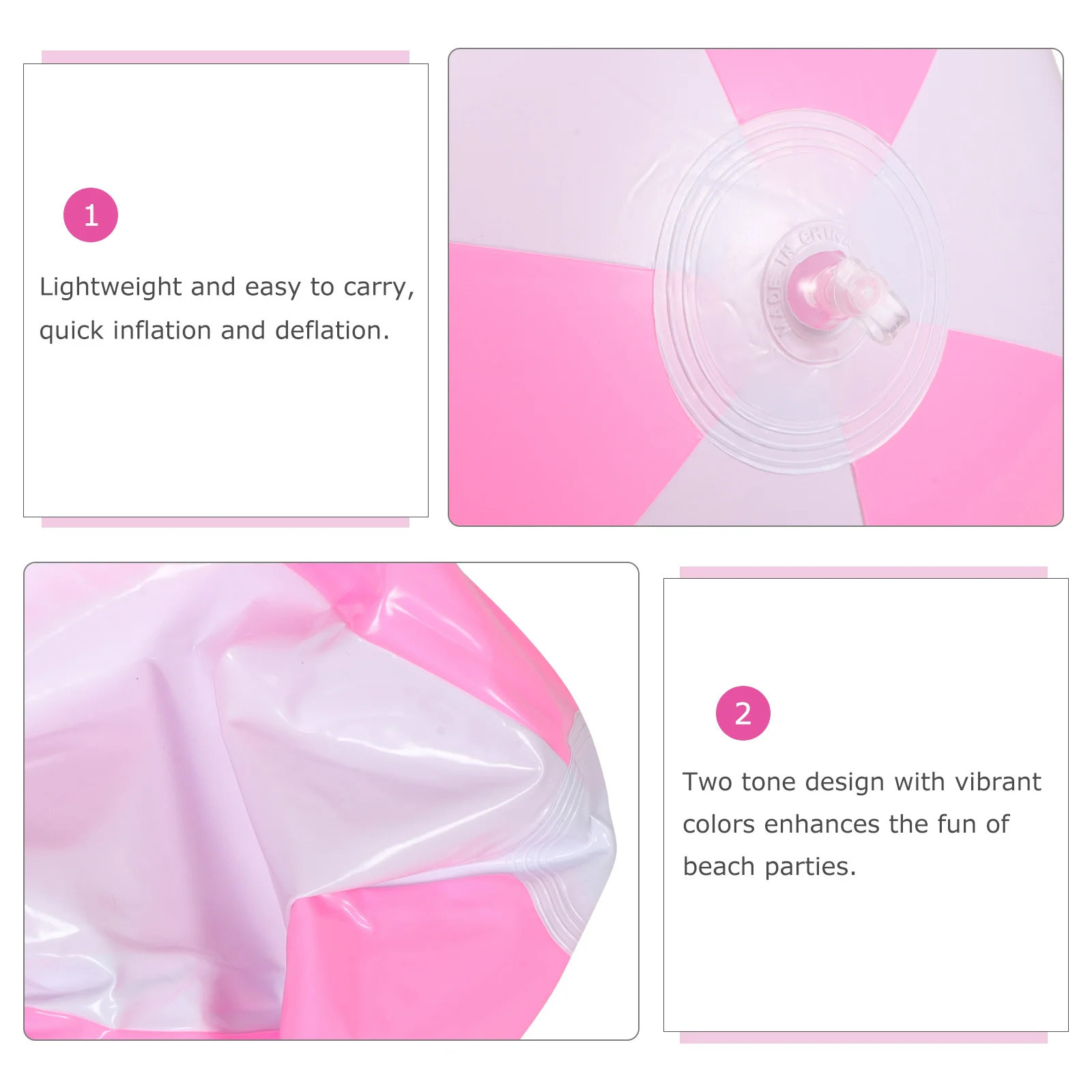 5 قطع من كرات الشاطئ القابلة للنفخ ذات اللون المزدوج للأطفال في الصيف وحفلات حمام السباحة وألعاب خارجية وحفلات أعياد الميلاد وحفلات Luau المفضلة