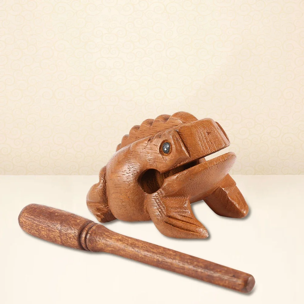 Thai Traditional Craft Wooden Lucky Frog Musical Instrument Home Office Desktop Decoration Ornaments