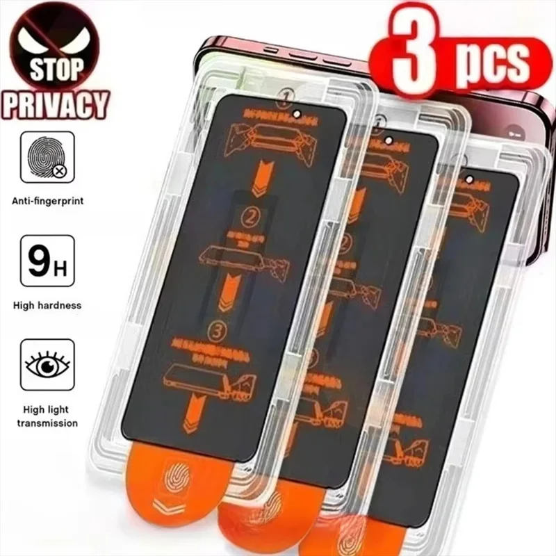

3Pcs Anti Spy Screen Protector For Samsung A57 A16 A56 A17 S25 S26 Ultra A37 A07 A26 A55 A36 S22 S23 S24 S25 FE Dust Free Glass