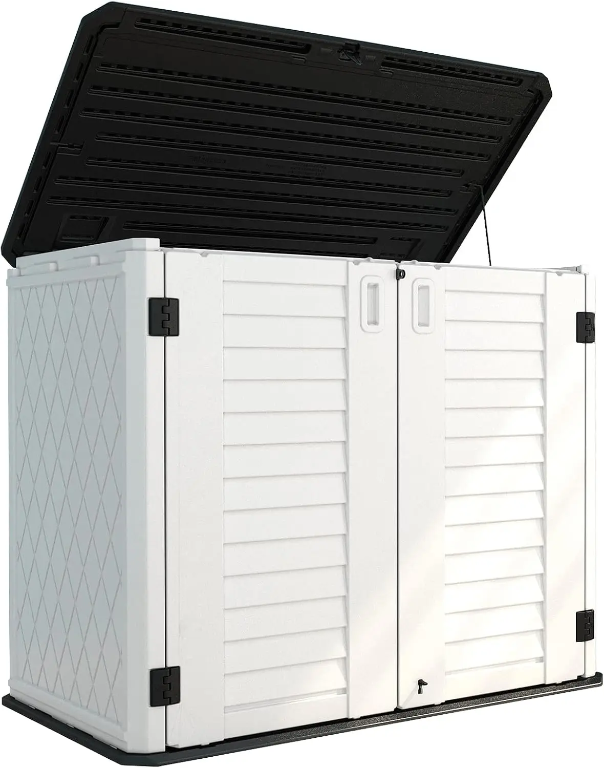 

HOMSPARK Storage Shed Weather Resistance, Multi-Purpose Outdoor Storage Cabinet for Backyards and Patios, Horizontal Storage