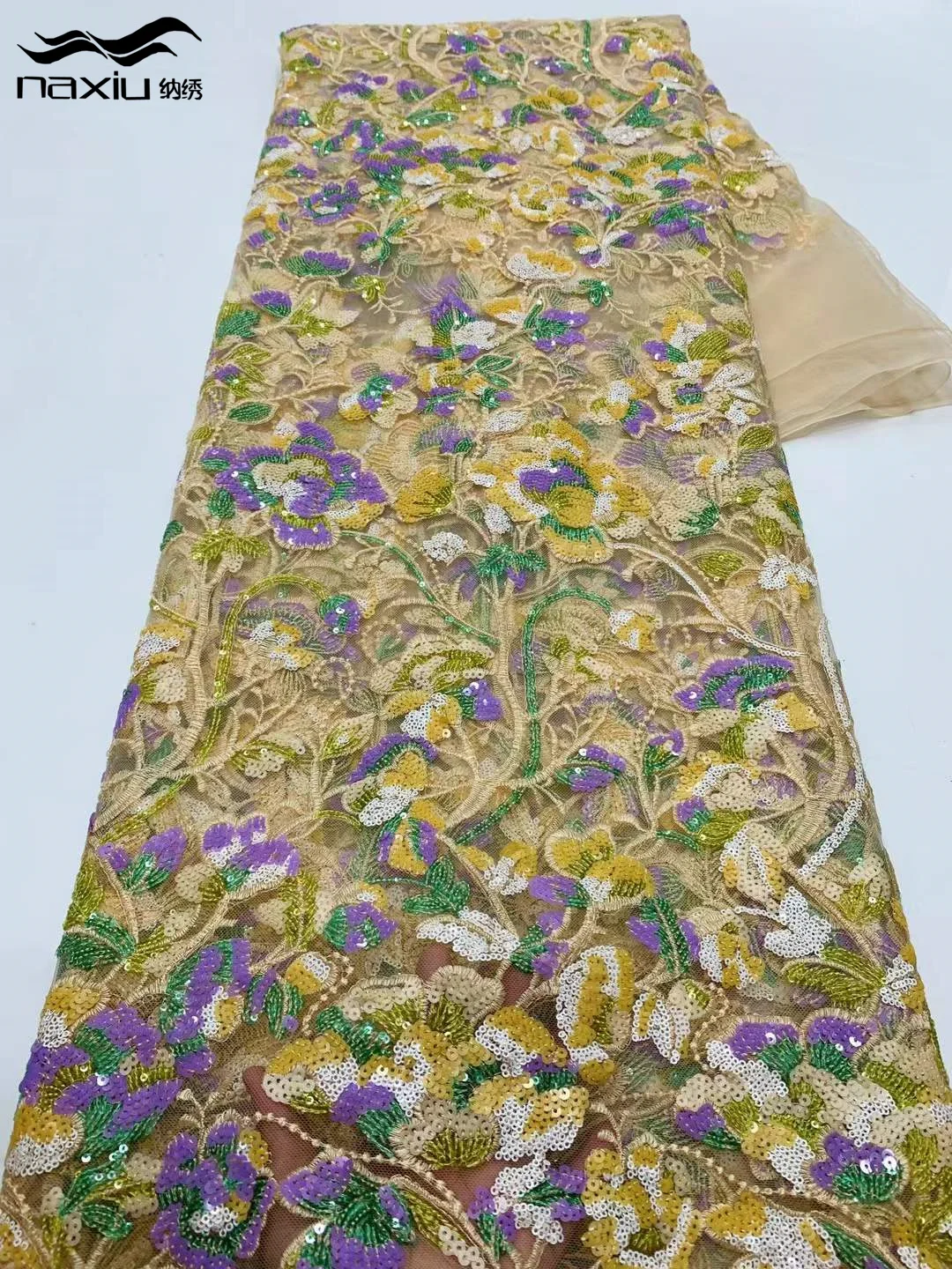 

Madison Luxurious Nigerian African Lace Fabric 2025 High Quality Sequins Embroidery African French Lace Fabric For Sewing Dress