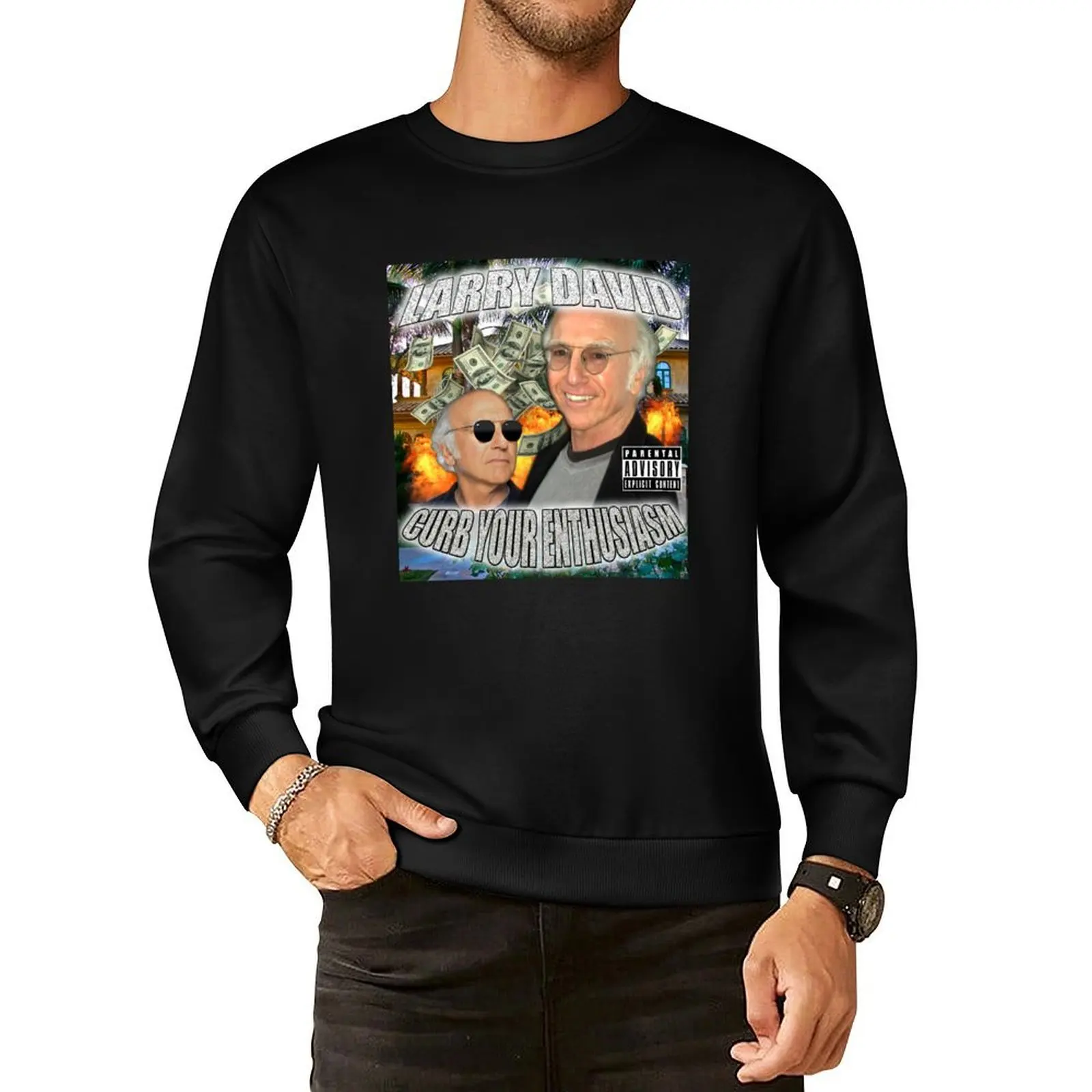 LARRY DAVID Pullover Hoodie japanese style aesthetic clothing men's winter sweater new hoodies and sweatshirts