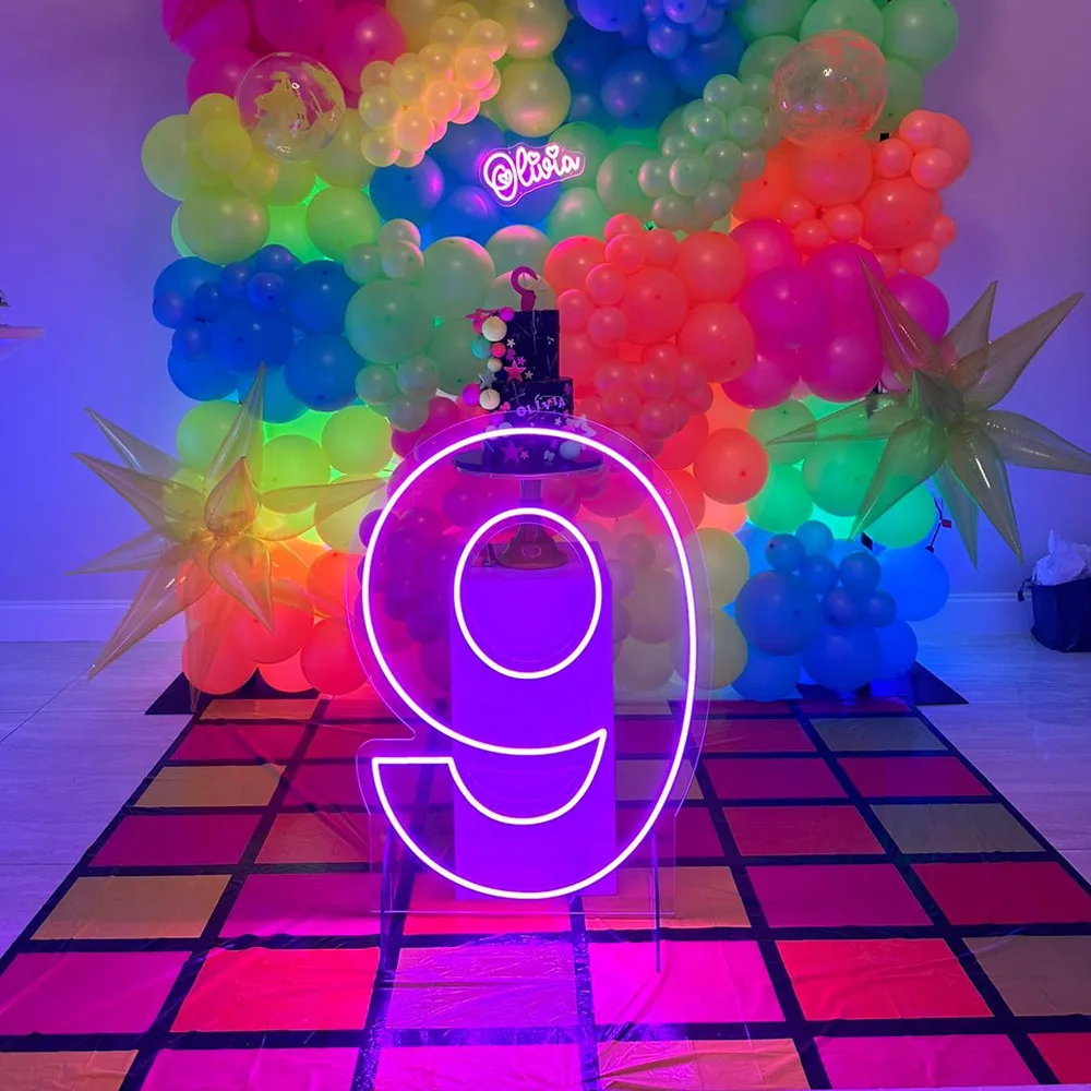 

Standing Neon Number 2ft 3ft 4ft Tall Light Up Number Neon Led Letter Party Birthday Anniversary Wedding Event Decor Custom Neon