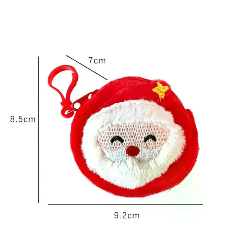 Cute Christmas Plush Coin Purse Kawaii Santa Claus Snowman Doll Coin Pouch Keychain Backpack Pendant Decoration Children Gift
