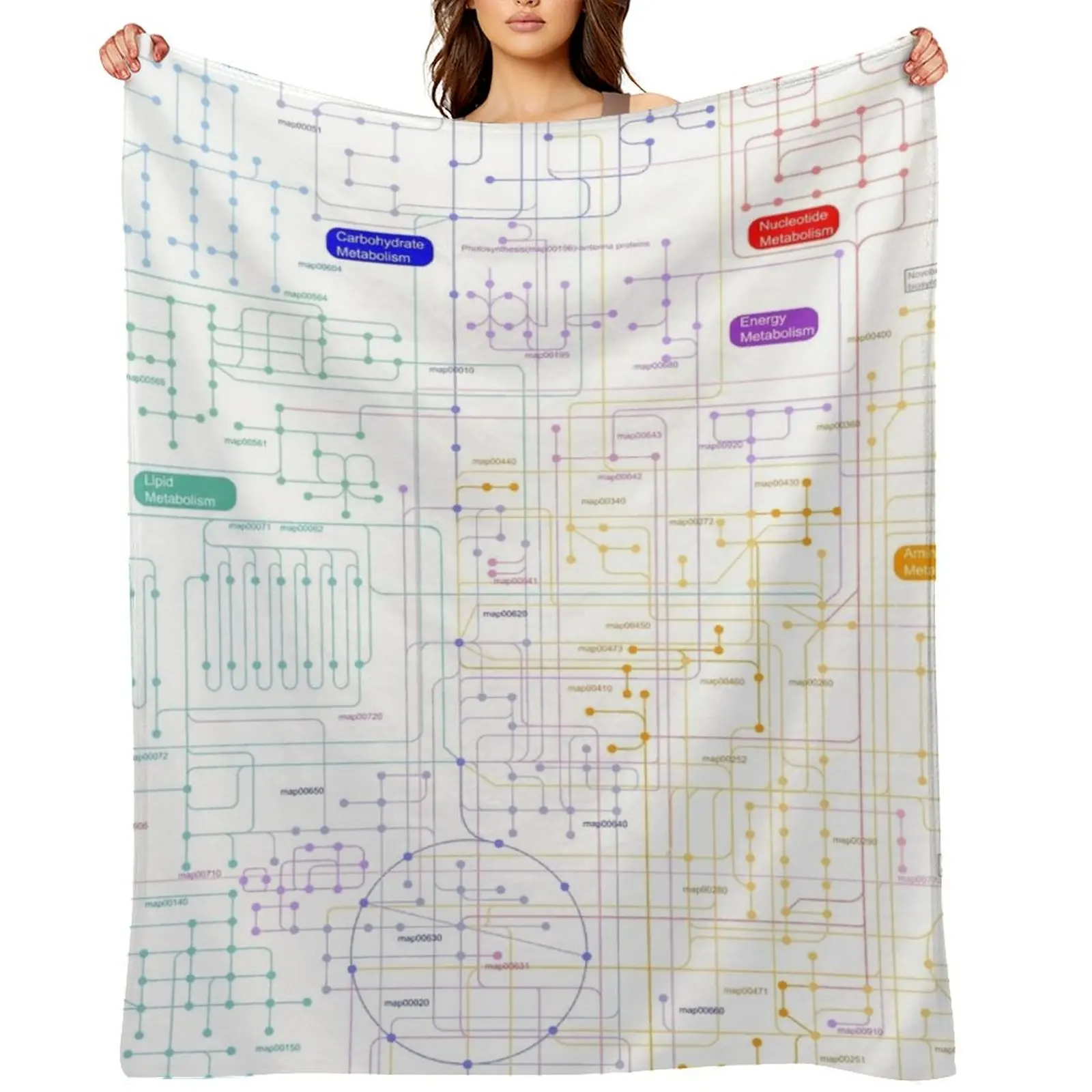 

Metabolic Pathways Throw Blanket Soft Big For Decorative Sofa Decoratives Blankets