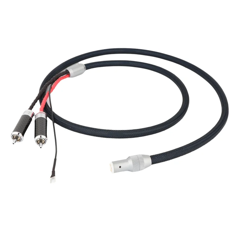 

B30C-Vinyl LP Record Player Tonearm Head Din To 2RCA Interconnect Shielding LP Phono Tonearm Heads Tone Arm Phono Cable 200Cm