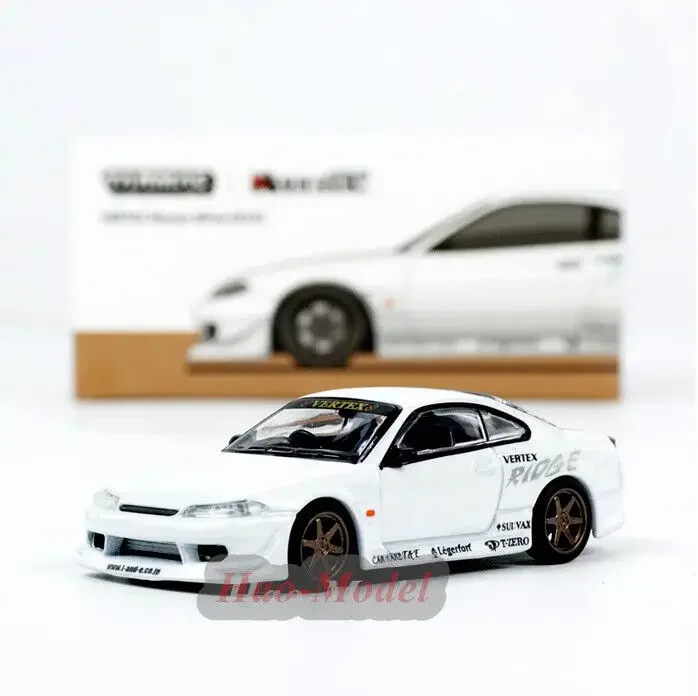 Tarmac 1/64 닛산 VERTEX Silvia S15 자동차 합금 모델 자동차 다이캐스트 시뮬레이션 생일 선물 취미 디스플레이 장식, 흰색