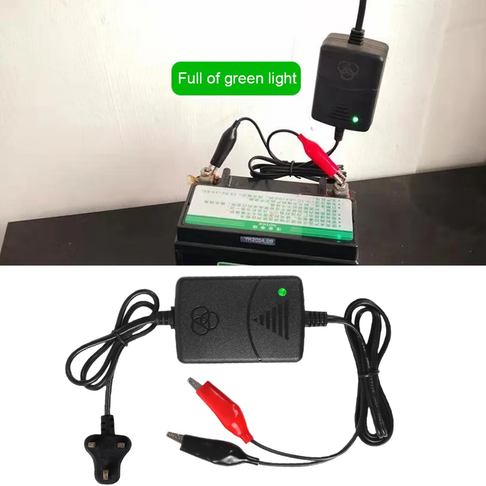 12V Car Battery Charger 1500MA Intelligent Repair Charger Portable Battery Charger for Lead-acid Battery for 12V Auto Motorcycle