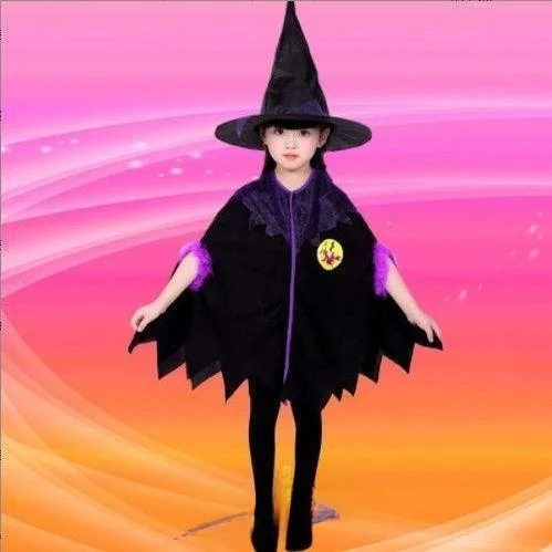 loween Costume da spettacolo per bambini Abito da strega Cosplay Piccola strega Ragazza Par Abiti da spettacolo Fem Bambino