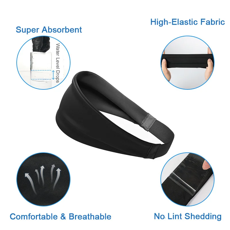 عصابة رأس رياضية عصرية لليوجا والجري - شريط مطاطي واسع ممتص للعرق، غطاء رأس للياقة البدنية للجنسين #4