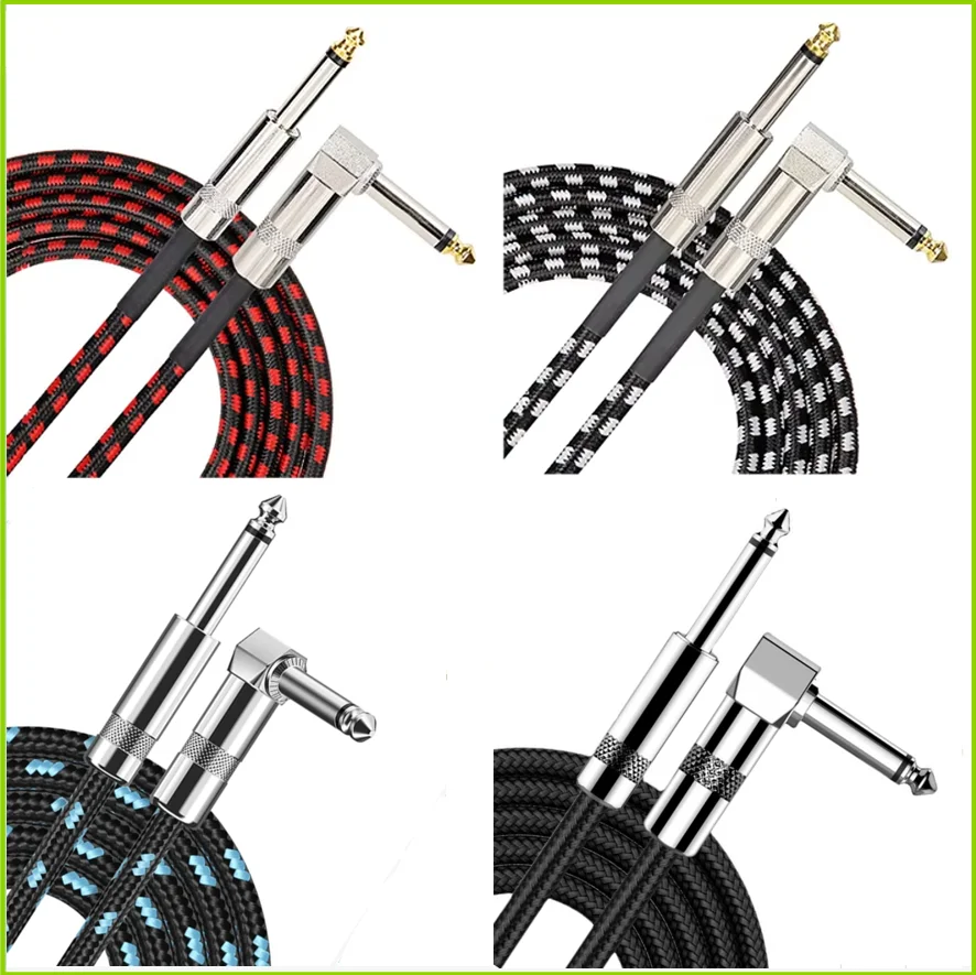 6.35mm Audio Cables TRS 1/4 inch 6.5mm Audio Cable For Electric Guitar Bass 1.5/3/6M Gold Plated Shielded Low Noice Jack Cable