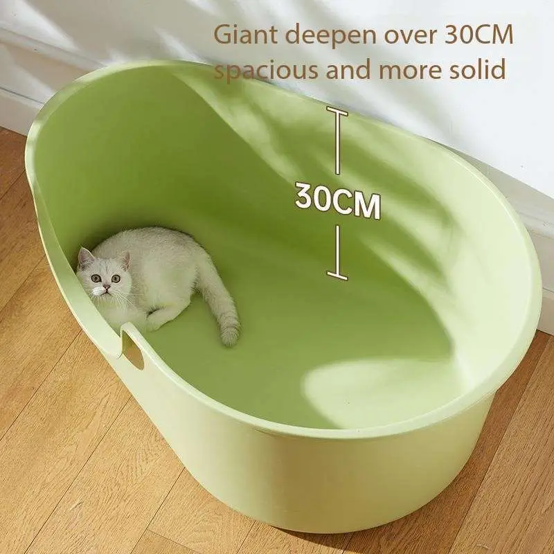 Cat Litter Box Thickening  Sandbox High Side Semi-enclosed Splash Toilet Cleaning basin with Scoop Foldable