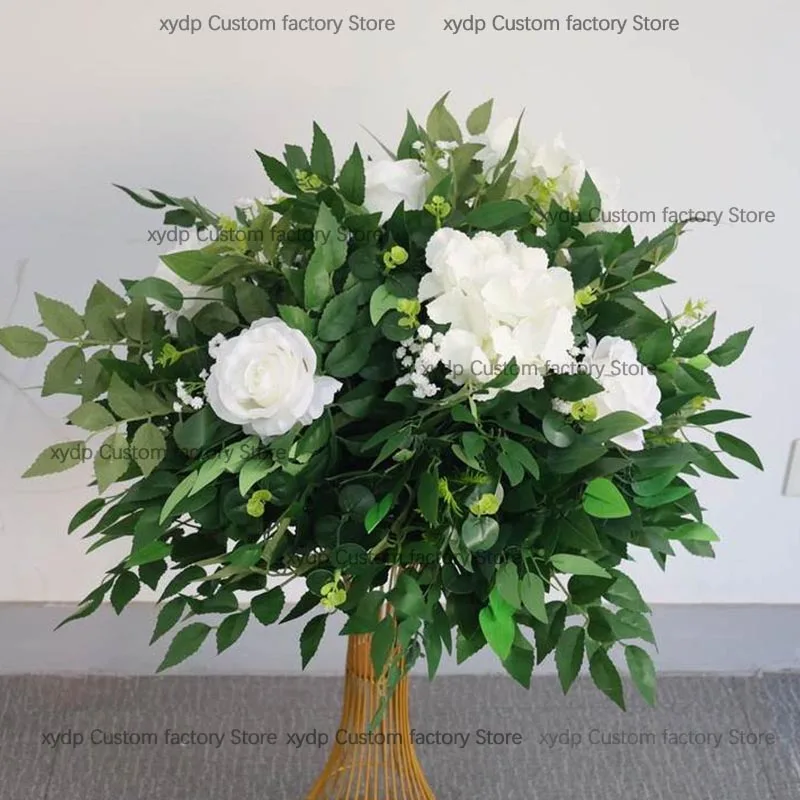 Karamell-Orange 5D Rosenblumen Hochzeits-Hintergrunddekoration Blumenarrangement Tischdekoration Blumenball Bankett-Event-Requisiten – Detail 10