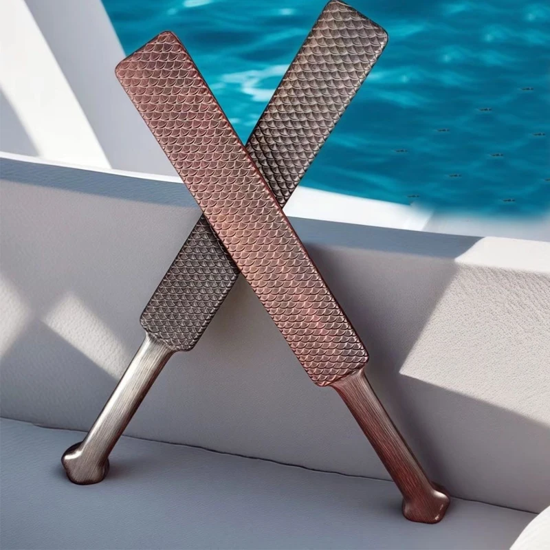 outdoor-portable-edc-retro-sandalwood-dragon-scale-short-wooden-racket-car-emergency-short-stick-tool