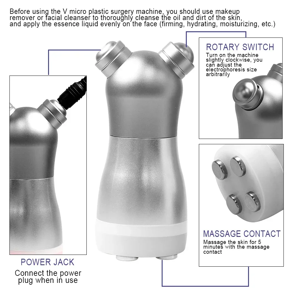 Gezichtsmesotherapie Elektroporatie RF Radiofrequentie LED Foton Draai Rimpelverwijdering Gezichtslift Huidverzorging Body Massager