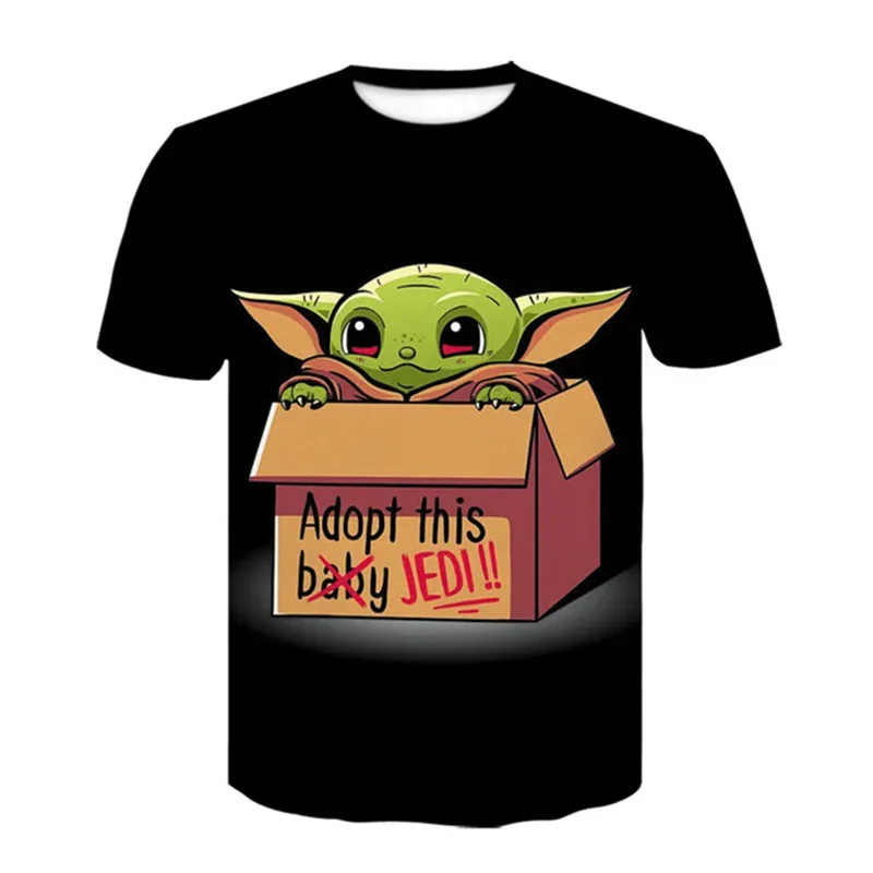 

Disney Yoda T-shirt Kids Summer Cartoon Top T-shirt Fashion Boys Girls 3d Printing Cute T-shirt Bottoming Baby Yoda Tees