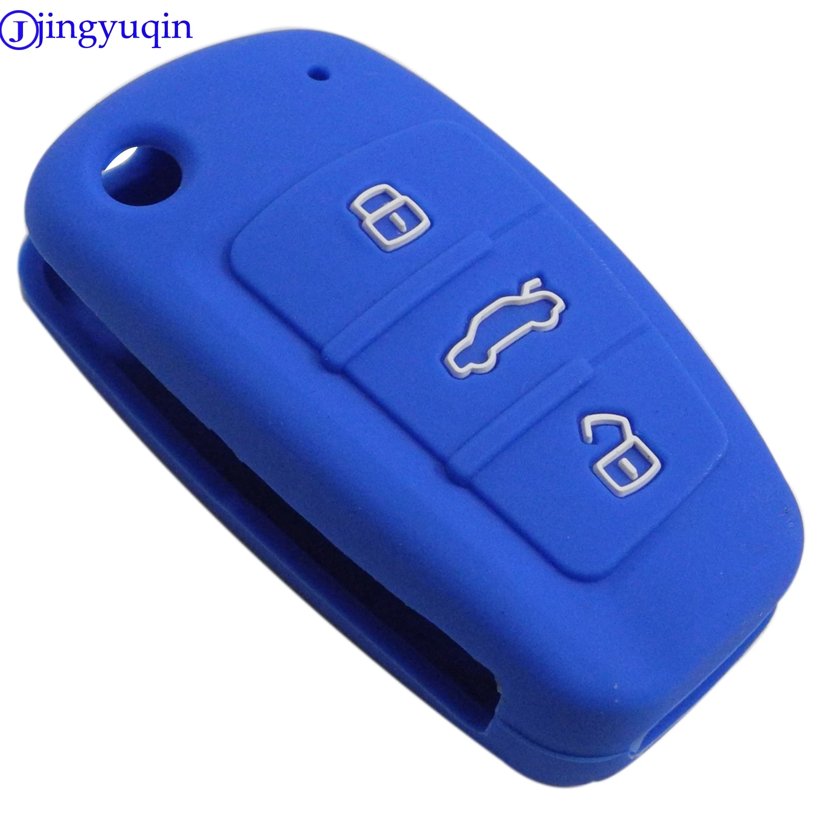 jingyuqin 3 Buttons Car Silicone Key Cover Styling Case Cover Fob Shell For Audi A1 A3 Q3 Q7 R8 A6L TT Key Case Four Car Styling