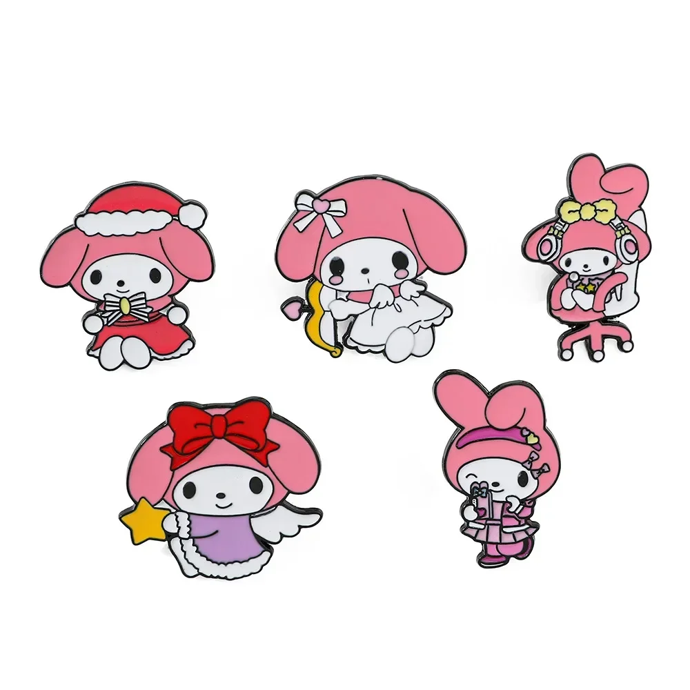 Miniso Cartoon Mijn Melodie Emaille Broche Anime Actiefiguren Grote Kopspelden Voor Dames Sieraden Accessoires Kinderen Verjaardagscadeaus