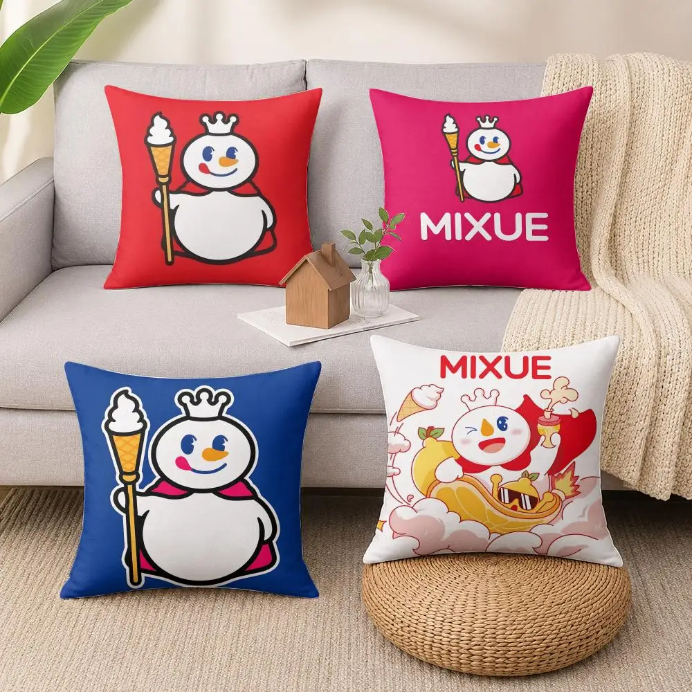 M-MIXUE Ice Cream & Tea Cushion Cover Wrinkle-Resistant Short Plush Cushion Covers Breathable Machine-Washable