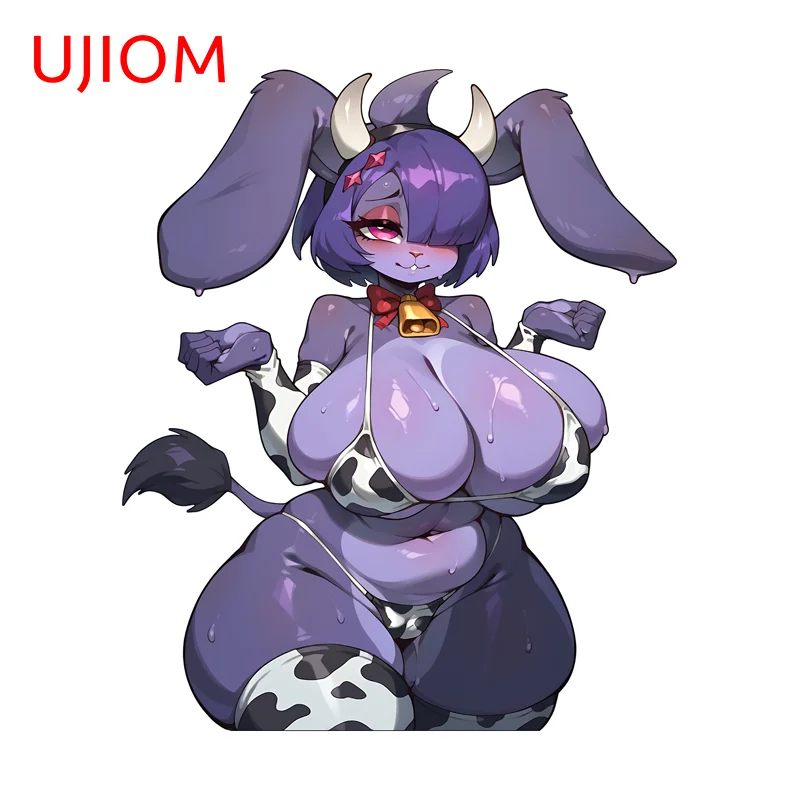 UJIOM Fazclaire Hentai Sexy Bikini Big Breasts Wall Sticker NSFW Rabbit Ears Cow Suit Adhesive Decal Edgy Kitchen Cupboard Decor
