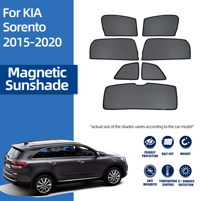 

For Kia Sorento UM 2015-2020 Magnetic Car Sunshade Shield Front Windshield Blind Curtain Rear Baby Side Window Sun Shade Visor