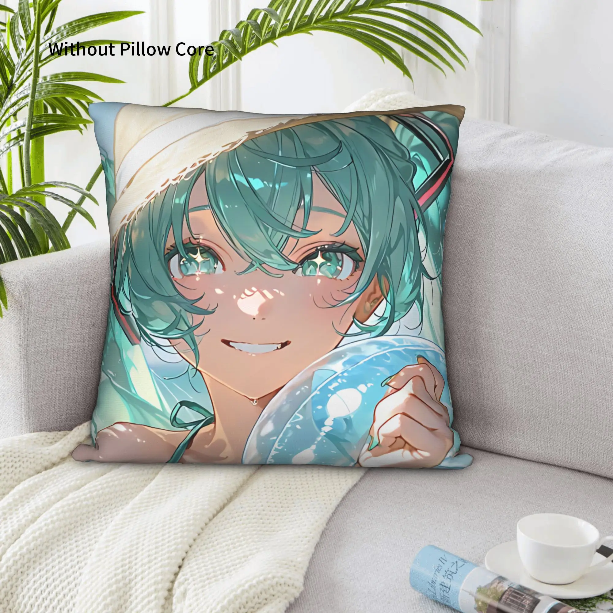 1PC Hatsune Miku Pillow Case Double-Sided Printing  Sofa Cushion Bedroom Bedside Pillow