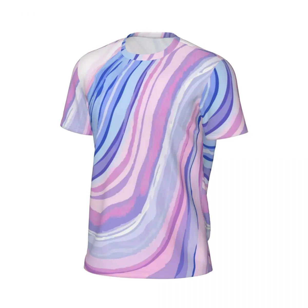 Liquid Art Print T Shirt Purple Marble Harajuku Sportswear T Shirts Short-Sleeve Quick Dry Tops Summer Plus Size Top Tees