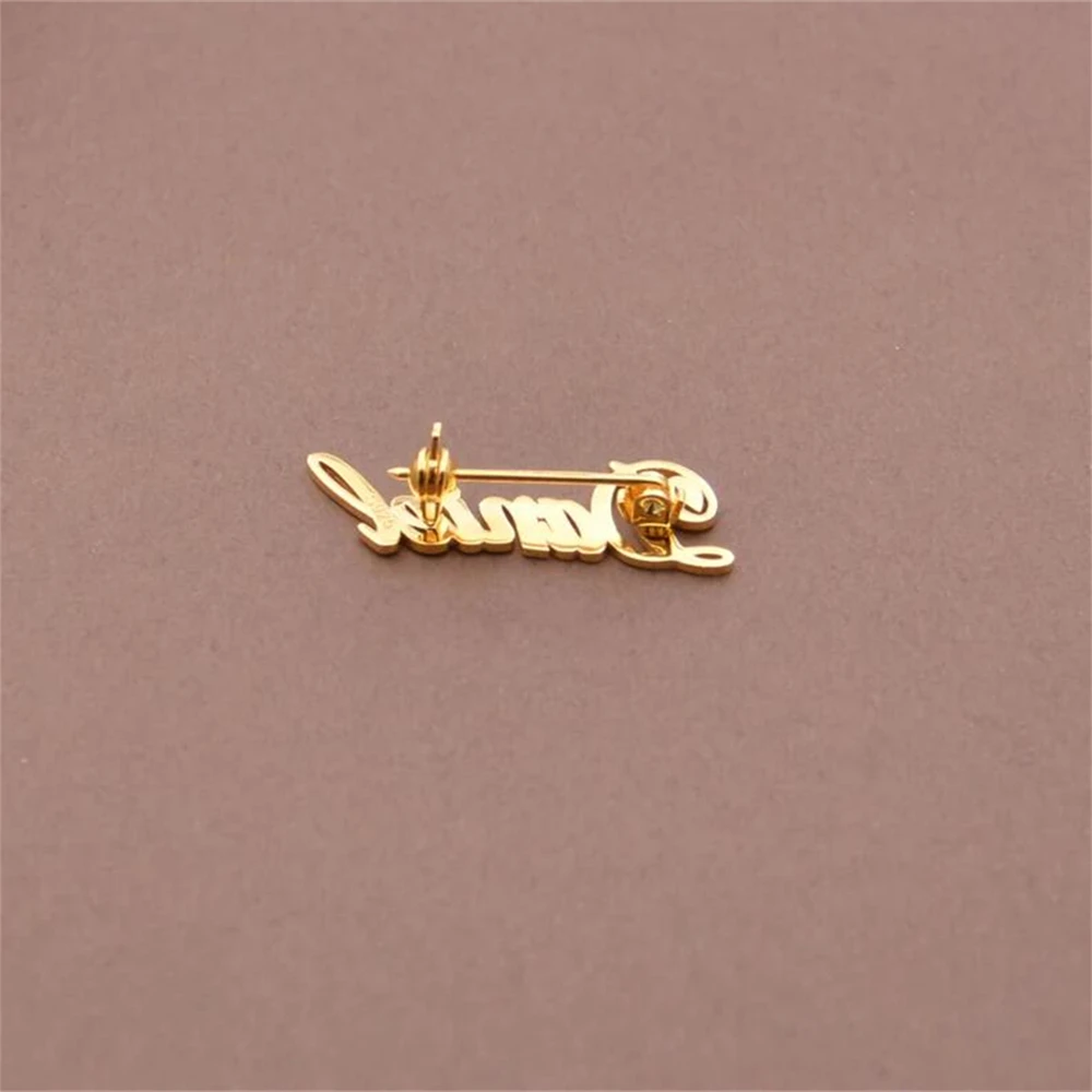 Name Pin Custom Brooches For Women Men Personalized Wedding Jewelry Stainless Steel Ladies Brooch Party Gift