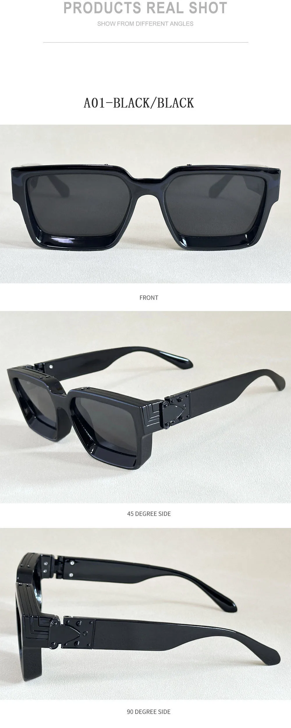 Quadratische Sonnenbrille für Herren, Retro-Millionär-Sonnenbrille für Damen, 2025, trendige Vintage-Urlaubsmode, Brille, Gafas De Sol Hombre Lunette – Detail 25