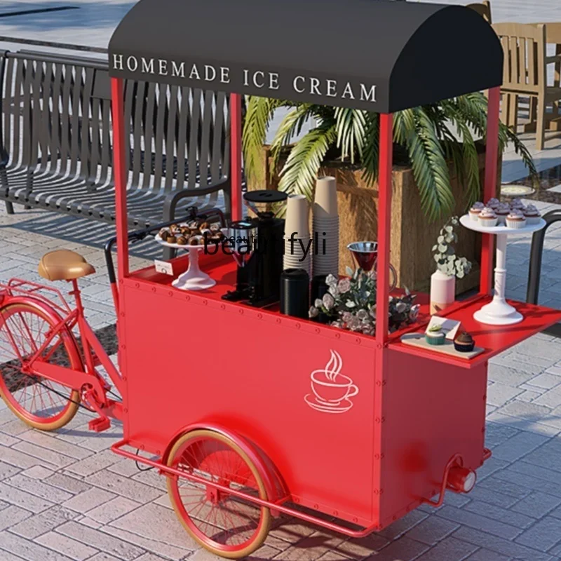 

Mobile stall shopping mall promotion Night market Coffee dining car Outdoor road stall car