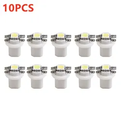 10x Cars LED Bulbs T5 B8.5D 5050 SMD DC 12V 6000K White Car LED Dashboards Dash Lamp Instruments Light Bulbs Shifter Lights