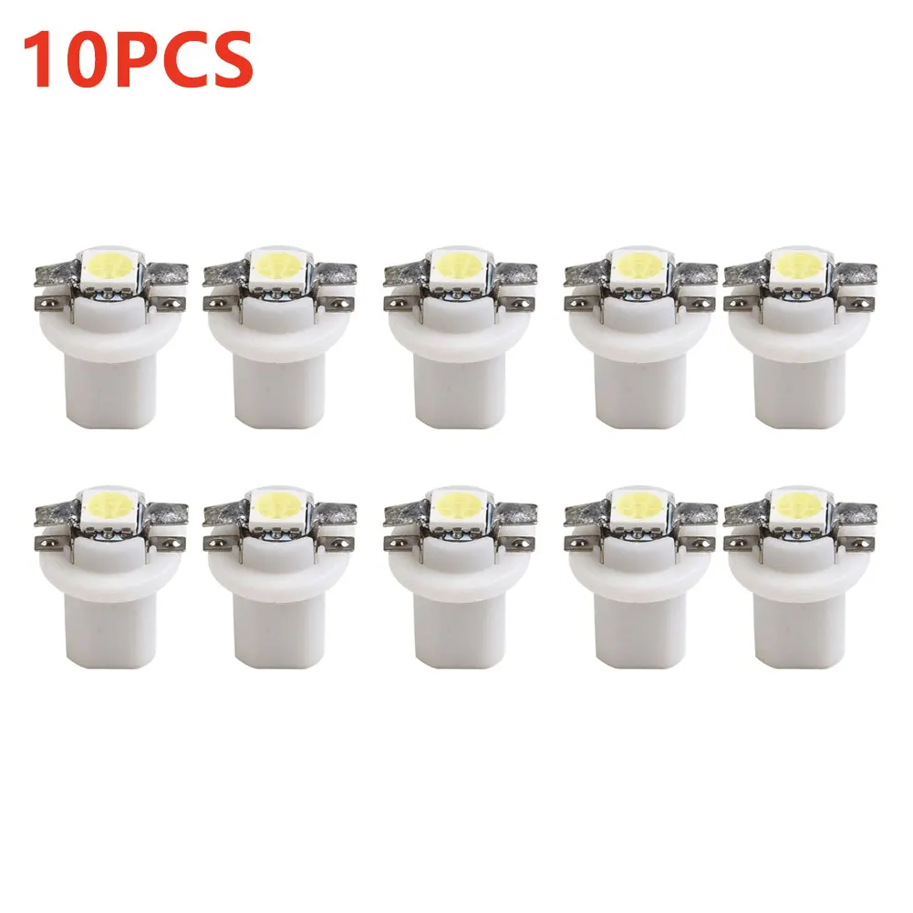 10x Cars LED Bulbs T5 B8.5D 5050 SMD DC 12V 6000K White Car LED Dashboards Dash Lamp Instruments Light Bulbs Shifter Lights