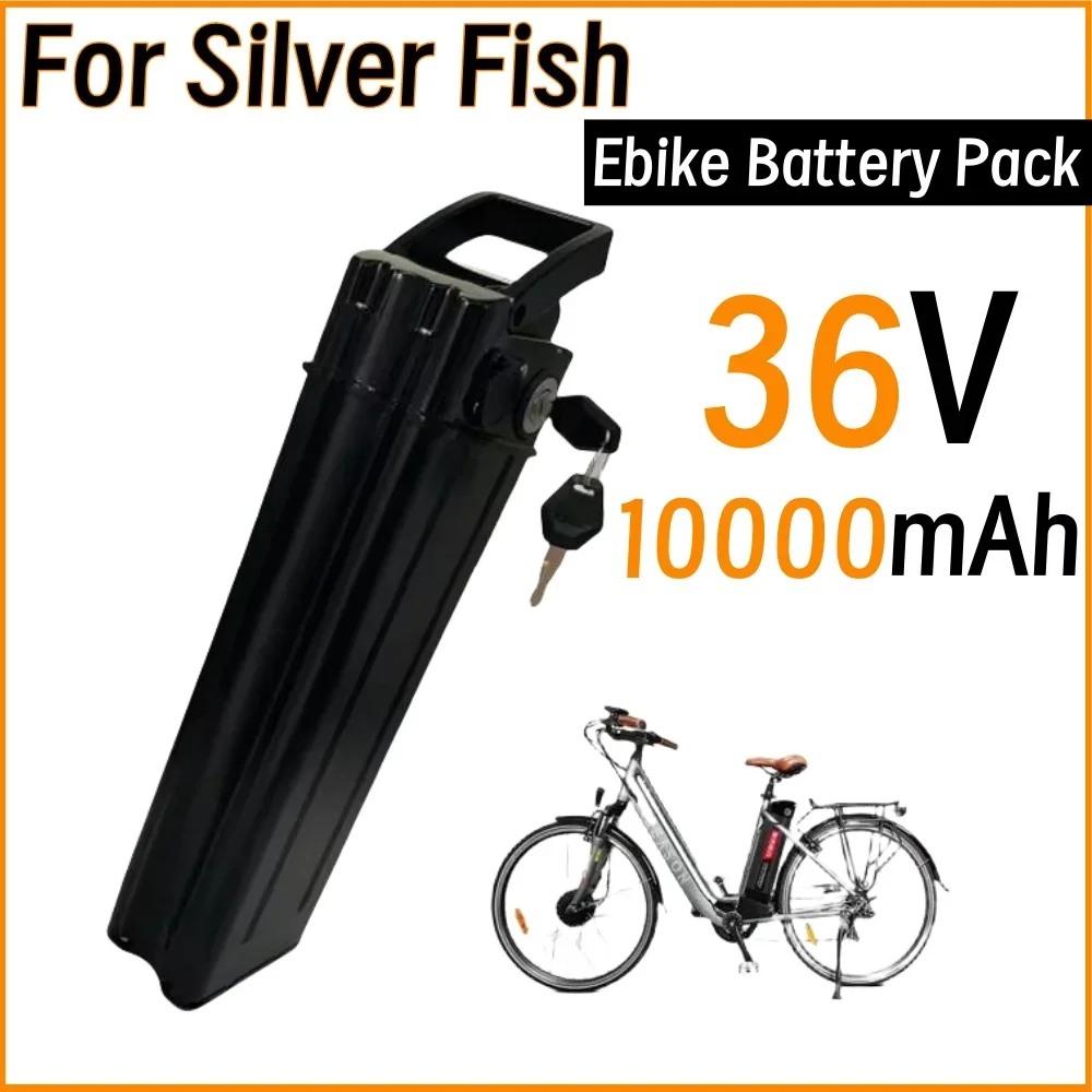 100% New 36V 10000mAh Lithium ion Battery Pack 10Ah Suitable for Silver Fish Battery Bicycle with Anti theft Lock Battery Pack