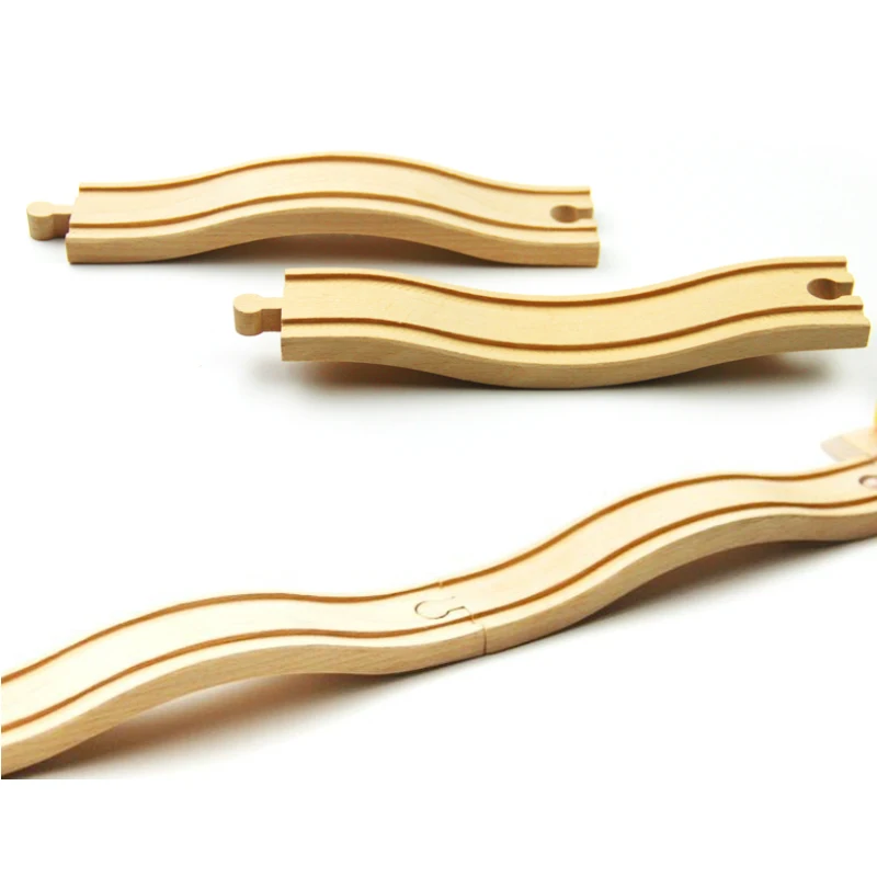 Kids Wooden Gentle Slope Wooden Railcar And Electric Car Track Play Scene Indispensable Accessories Toy Gift One X13