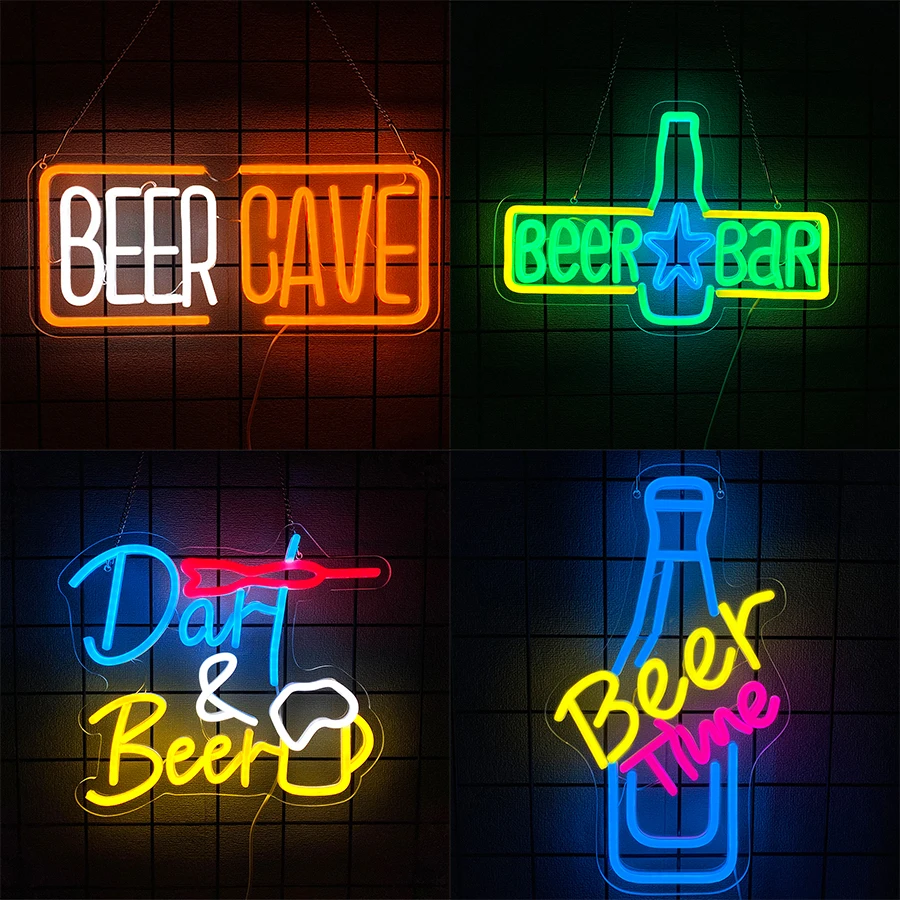 Beer Bar Led Neon Sign, Used For Wall Art Decor, Bedroom Man Cave Bar Restaurant Family Party Christmas Birthday Party Gift.