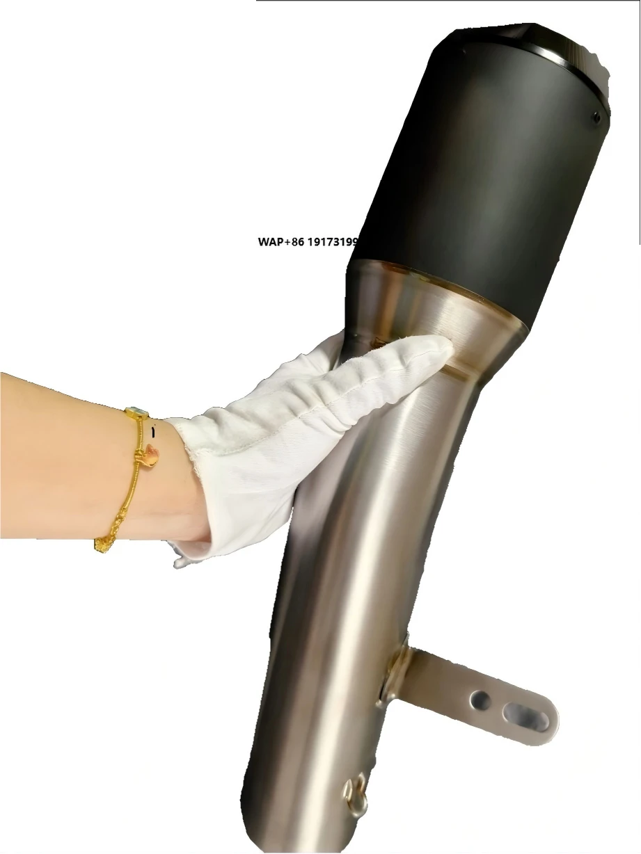 KawaZ900 Modified Titanium Alloy Muffler Exhaust Three-Way Front Section with Black Pottery Finish