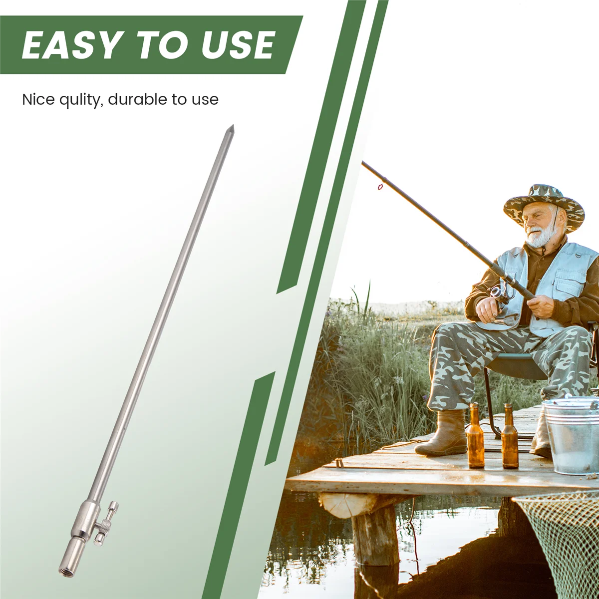 50-100 سنتيمتر تمديد الفولاذ المقاوم للصدأ الصيد Bankstick قابل للتعديل الكارب الصيد البنك عصا الصيد رود الراحة ل لدغة إنذار