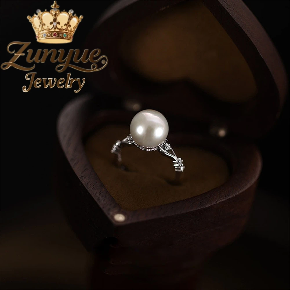

S925 Silver Natural Freshwater Pearl Ring For Women, With A Unique, Light Luxury And High-End Feel. Adjustable Opening Food Ring
